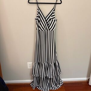 Banana Republic Black and White Striped Maxi Dress - Size 6